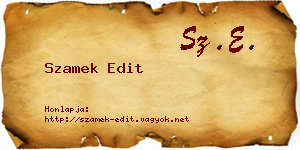 Szamek Edit névjegykártya